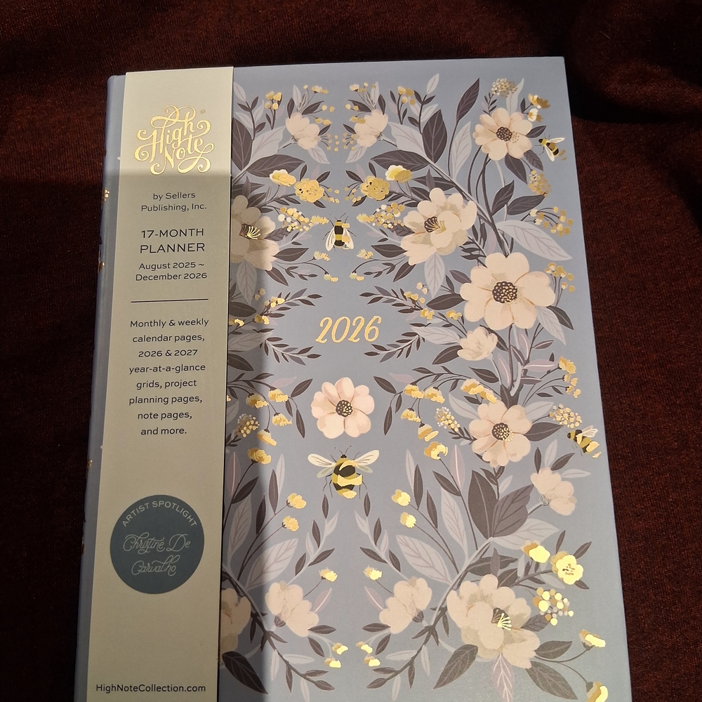 2026 Floral Planner with Gold Accents